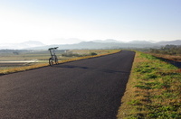 朝もやの日野川サイクリング