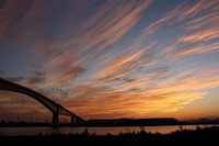 江島大橋の夕陽